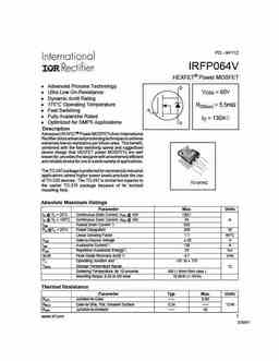 Irfp V Pdf Datasheet All Transistors Datasheet Power Mosfet Igbt