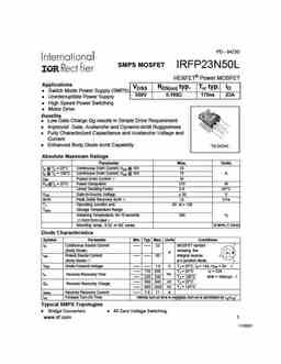 Irfp N L Pdf Datasheet All Transistors Datasheet Power Mosfet Igbt