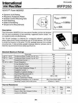 Irfp250 PDF Datasheet ALL TRANSISTORS DATASHEET POWER MOSFET IGBT