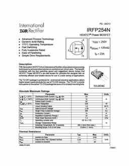 Irfp N Pdf Datasheet All Transistors Datasheet Power Mosfet Igbt