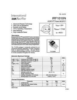 Irf N Pdf Datasheet All Transistors Datasheet Power Mosfet Igbt