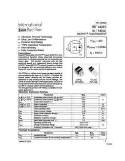 Irf1404l PDF Datasheet ALL TRANSISTORS DATASHEET POWER MOSFET IGBT