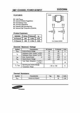 Ssd2006 Sam PDF Datasheet ALL TRANSISTORS DATASHEET POWER MOSFET