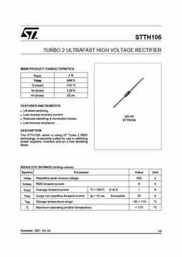 Stth106 PDF Datasheet ALL TRANSISTORS DATASHEET POWER MOSFET IGBT