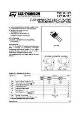 Tip110 118 PDF Datasheet ALL TRANSISTORS DATASHEET POWER MOSFET IGBT