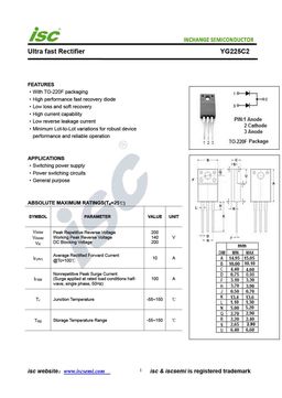 Yg225c2 PDF Datasheet ALL TRANSISTORS DATASHEET POWER MOSFET IGBT