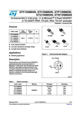 STF13NM60N
