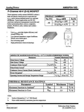 AM60P04-10D
