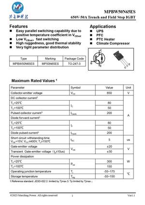 MPBW50N65E
