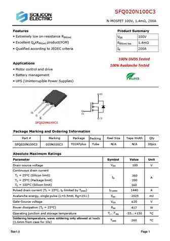 SFQ020N100C3
