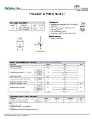 FDD390N15AL