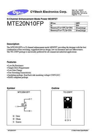 MTE20N10FP