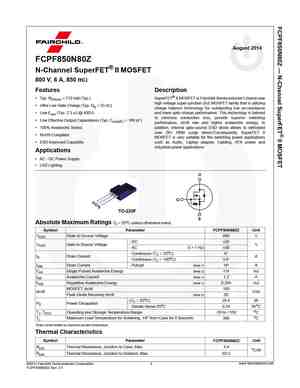 FCPF850N80Z
