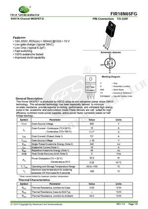 FIR18N65FG
