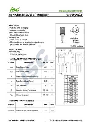 FCPF600N60Z
