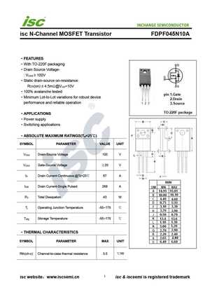 FDPF085N10A
