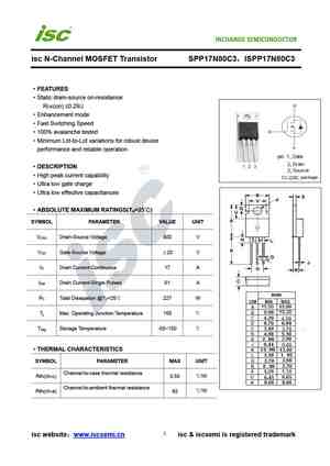 SPP17N80C3