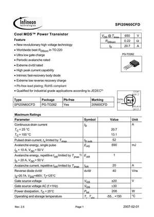 SPI20N60CFD
