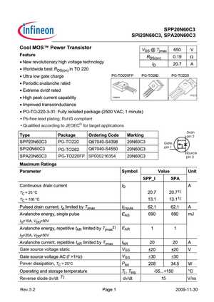 SPI20N60CFD
