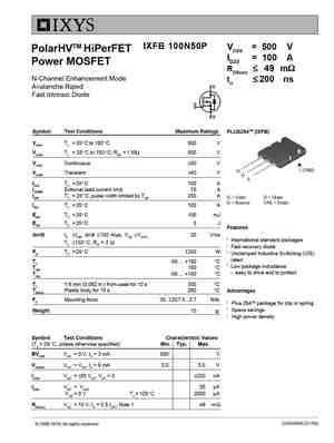 IXFB100N50Q3
