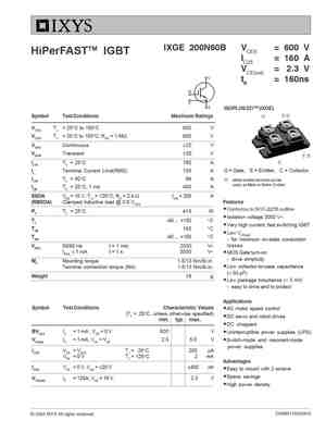 IXGE200N60B
