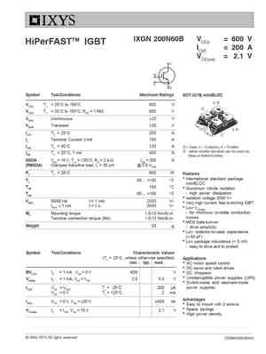 IXGN200N60
