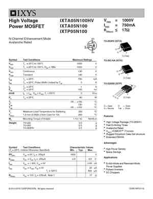 IXTA02N250HV
