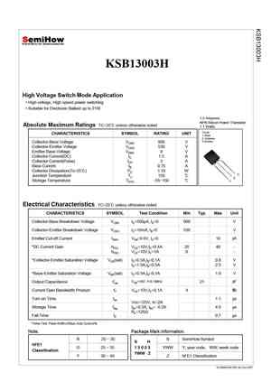 KSB13003HR
