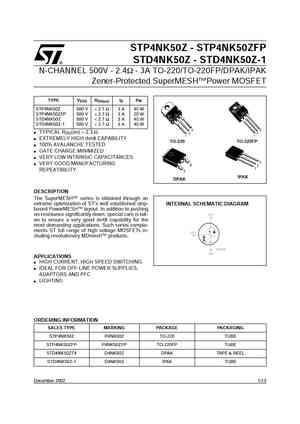 STD4NK50ZD