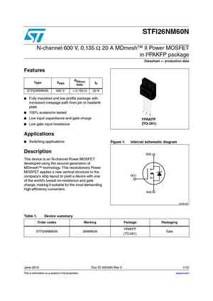 STFI26NM60N
