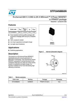 STFI34NM60N
