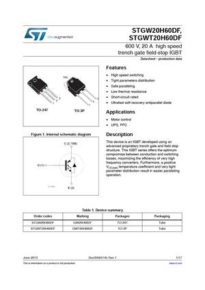 STGW20H60DF
