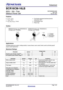 BCR16CM-16LB
 datasheet