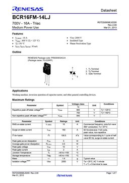 BCR16FM-14LJ
 datasheet