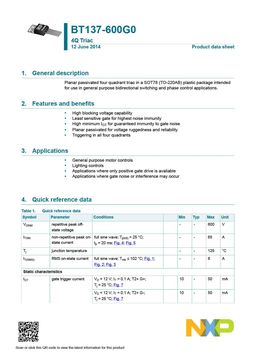 BT137-600G0
 datasheet