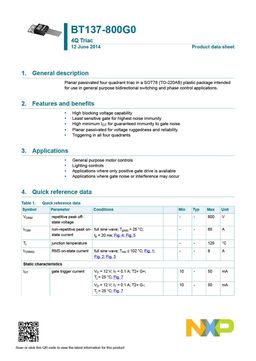 BT137-800G0
 datasheet