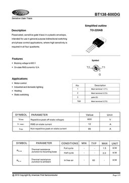 BT138-600DG
 datasheet