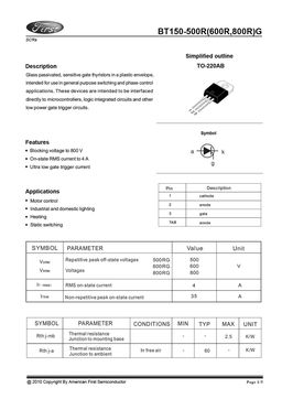 BT150-500RG
 datasheet