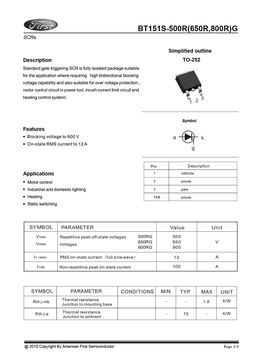 BT151S-650RG
 datasheet