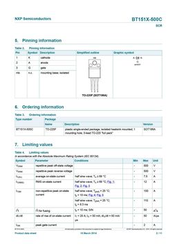 BT151X-500C
 datasheet #2