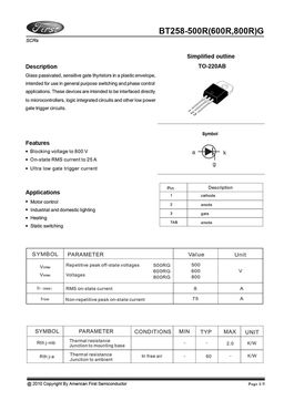 BT258-600RG
 datasheet