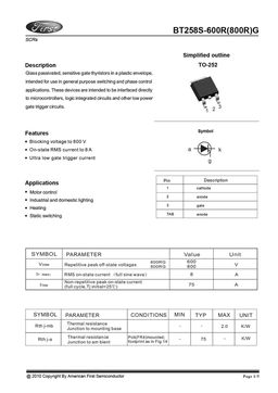 BT258S-600RG
 datasheet