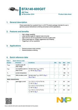 BTA140-600G0T
 datasheet