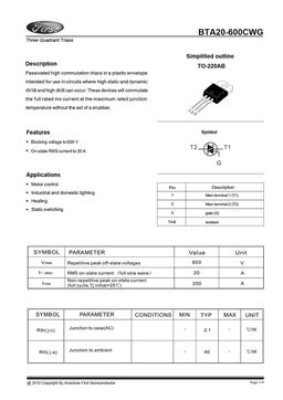 BTA20-600CWG
 datasheet