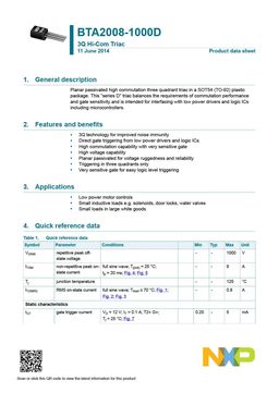 BTA2008-1000D
 datasheet