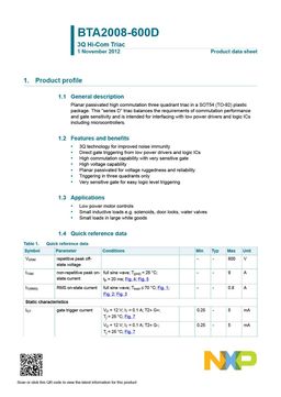 BTA2008-600D
 datasheet