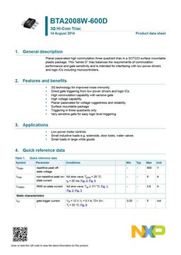 BTA2008W-600D
 datasheet