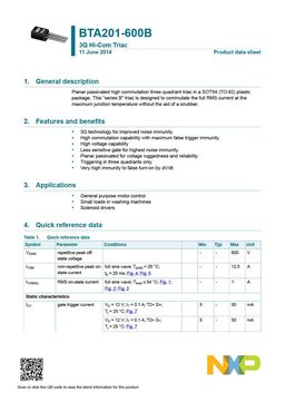 BTA201-600B
 datasheet