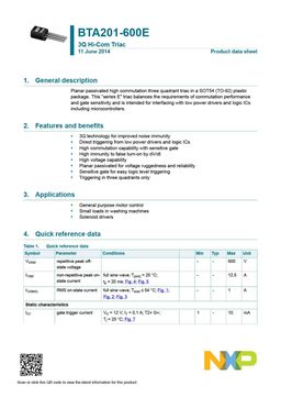 BTA201-600E
 datasheet