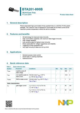 BTA201-800B
 datasheet